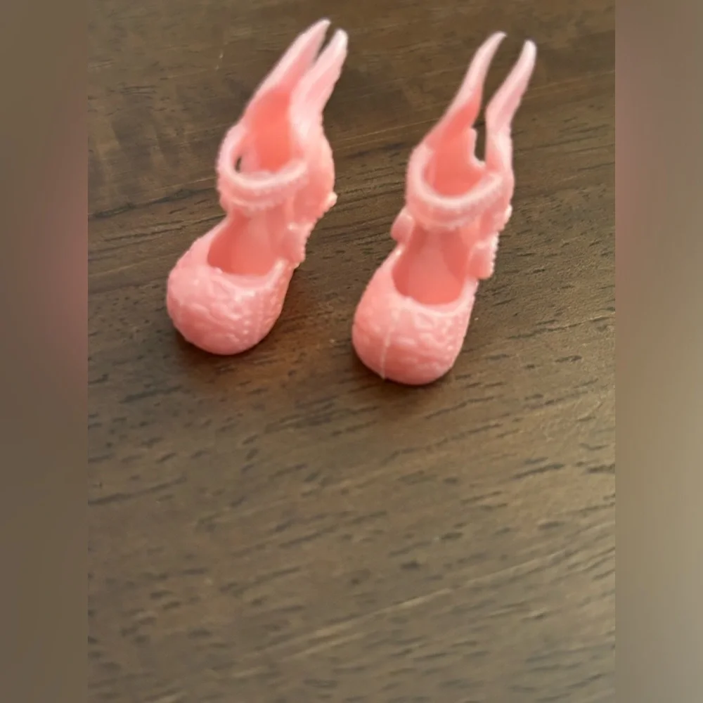 9 pairs of Barbie Doll Shoes Pink Purple Red‎ Green Orange Open Toe Ballet Heels